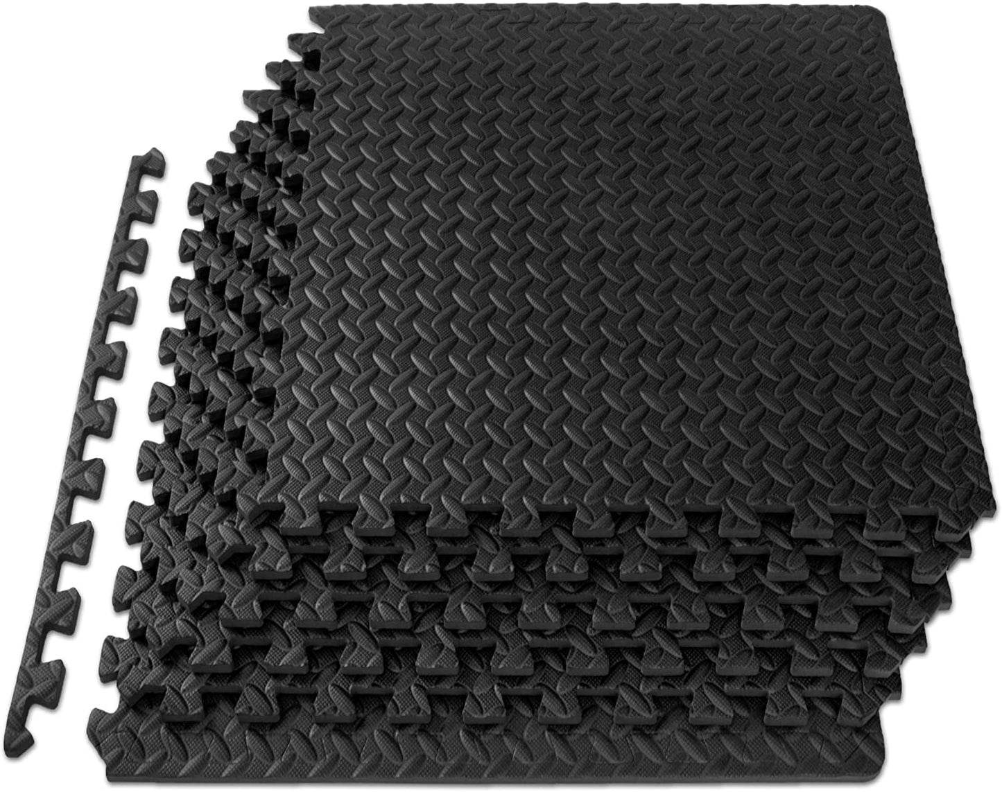 Puzzle Exercise Mat ½ In, EVA Interlocking Foam Floor Tiles for Home Gym, Mat for Home Workout Equipment, Floor Padding for Kids, Brown, 24 in X 24 in X ½ In, 24 Sq Ft - 6 Tiles